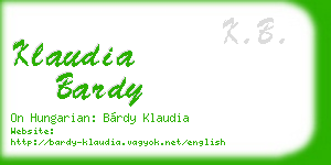 klaudia bardy business card
